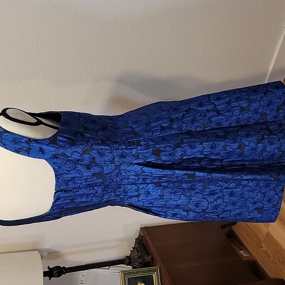 Nine West Sleeveless Dress Metallic Jaquard Fit Dress Sweetheart Neckline Sz 8 - Picture 5 of 8